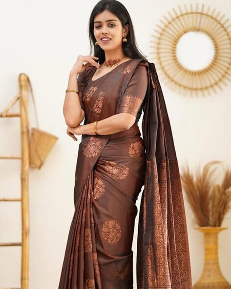 Coffee Brown Sarees - Buy Coffee Brown Sarees online in India