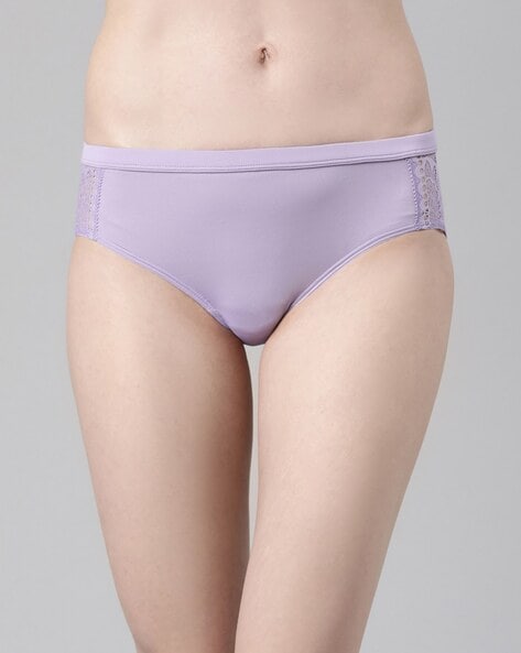 Buy Enamor P116 Lace Women Hipster Purple Panty Online at Best