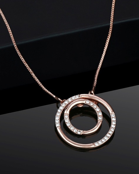 Buy Vembley Combo Of 2 Stunning Gold Plated Single and Double Circle Ring Pendant  Necklace For Women and Girls for Women Online in India