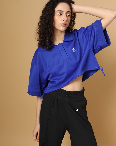 Adidas blue deals crop top