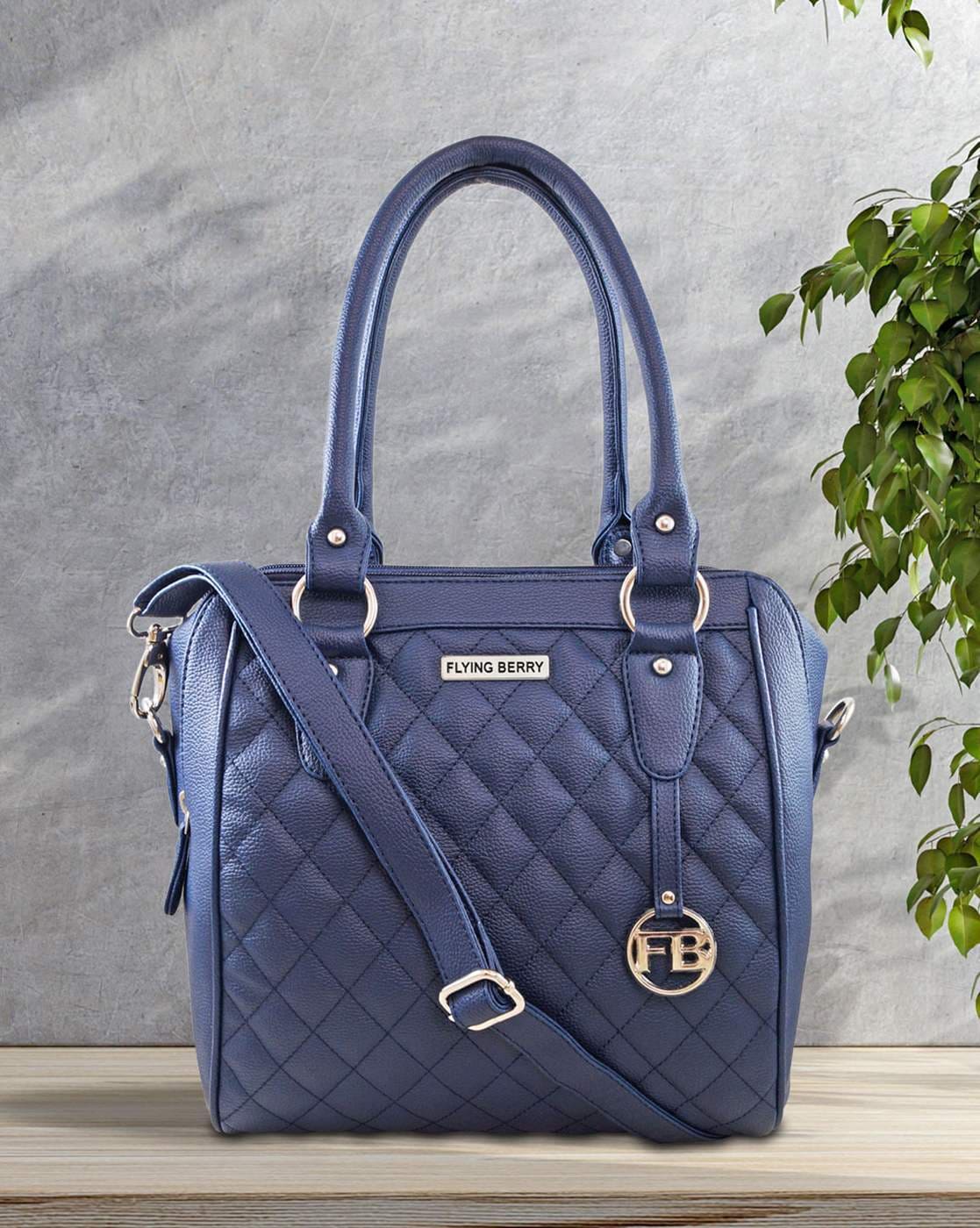 Navy quilted online handbag