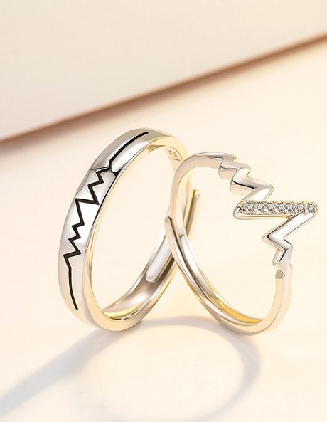 Heartbeat hot sale rings couple