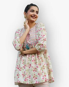 scakhi Floral Print Peplum Top & Pants Set-picture-25