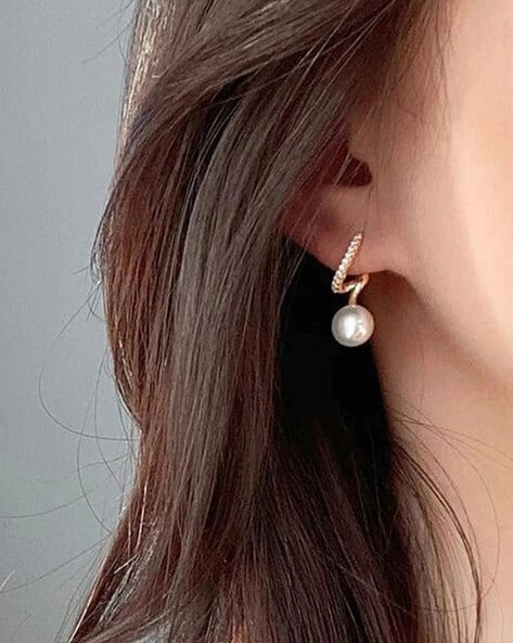 Buy Double Side Pearl Earring . 8mm/1.5cm Double Pearl Earring . Class Pearl  Earring. Online in India - Etsy