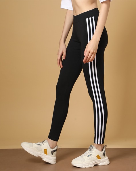 NWT Adidas Leggings xs 3 stripe tight black/white