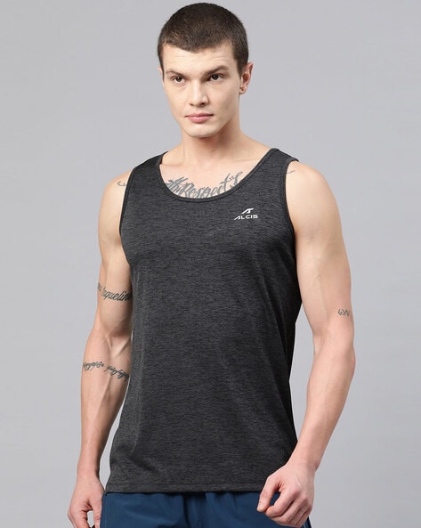 Alcis Heathered Round-Neck Singlet