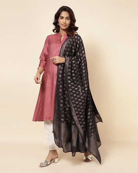 Printed Dupatta with Interlock Hem Price in India