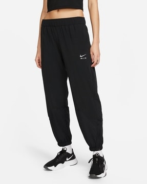 Women Logo Embroidered Joggers with Contrast Panels