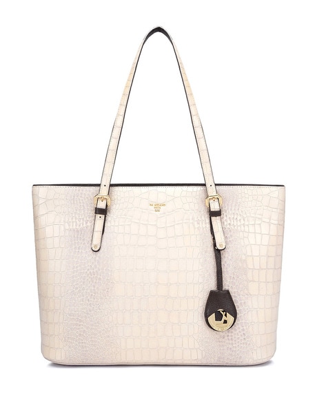 Genuine Leather Croc Embossed Tote Bag