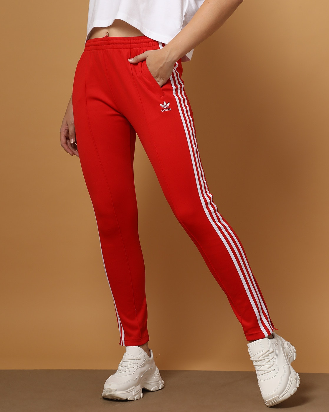 Buy adidas Originals Women Red Side Striped MAGUGU Track Pants Online   784679  The Collective