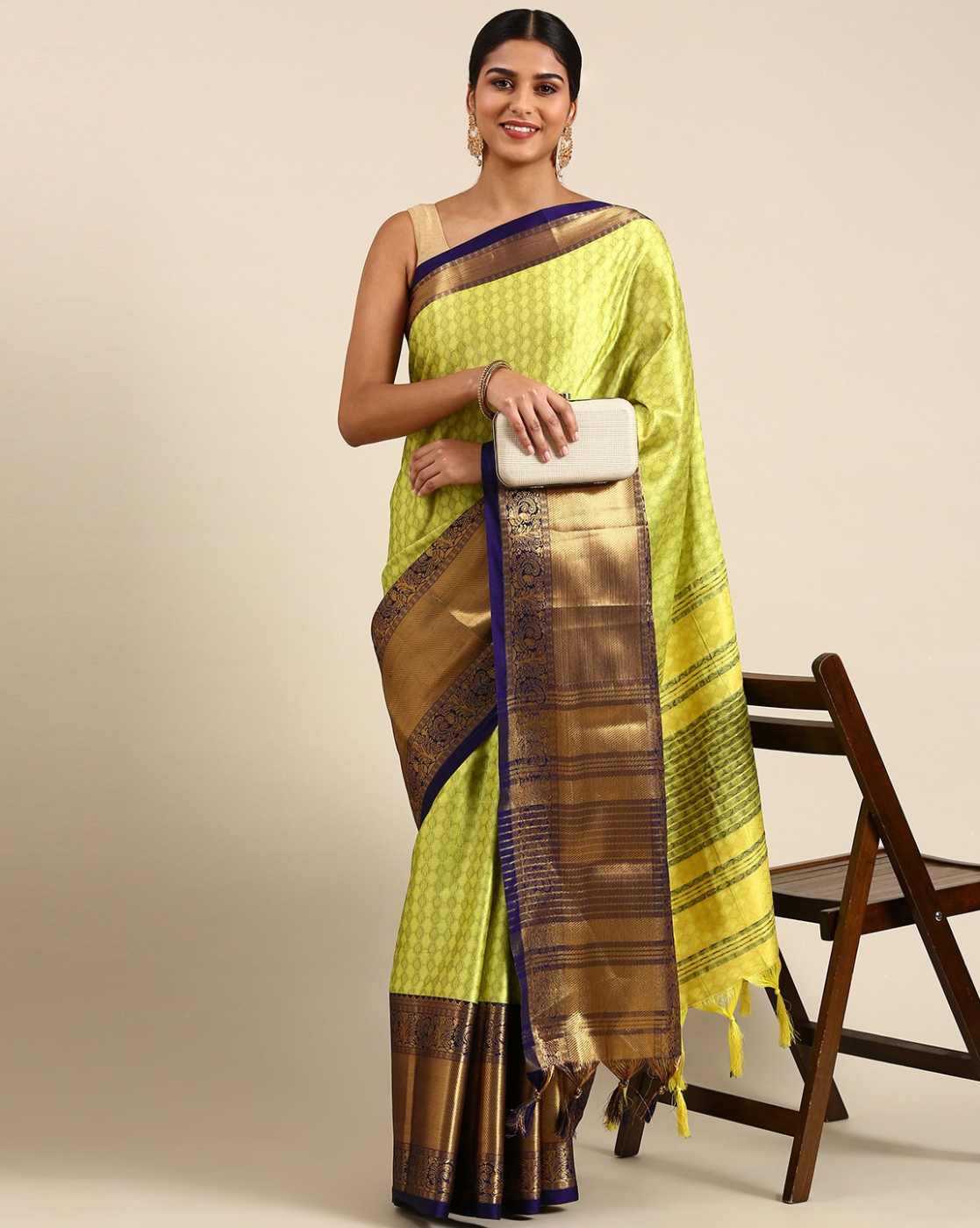 Buy Black Sarees for Women by Indie Picks Online | Ajio.com