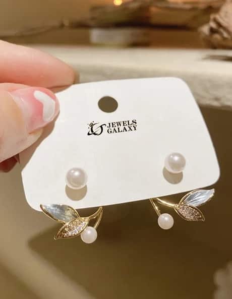 Jewels galaxy Gold-Plated Pearl Drop Earrings