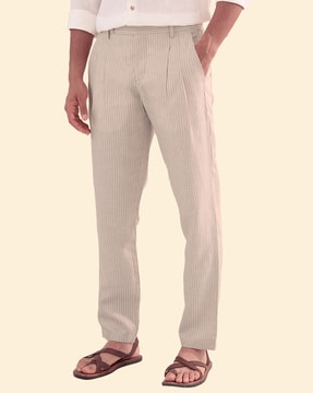 Paul Smith Wideleg Pleated Linen Trousers in Natural for Men  Lyst Canada