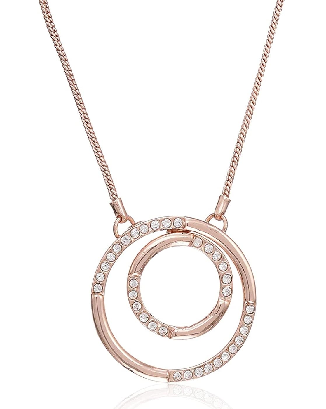 Infinity Necklace Rose Gold, Interlocking Circle Necklace for Women, Simple  Mother Daughter Double Circle Pendant, Bridesmaid Jewelry Gifts - Etsy