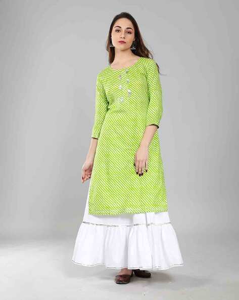 Buy Girls Ethnic Wear - Peplum hem short kurta with leheriya lehenga Online  at 59% OFF | Cub McPaws
