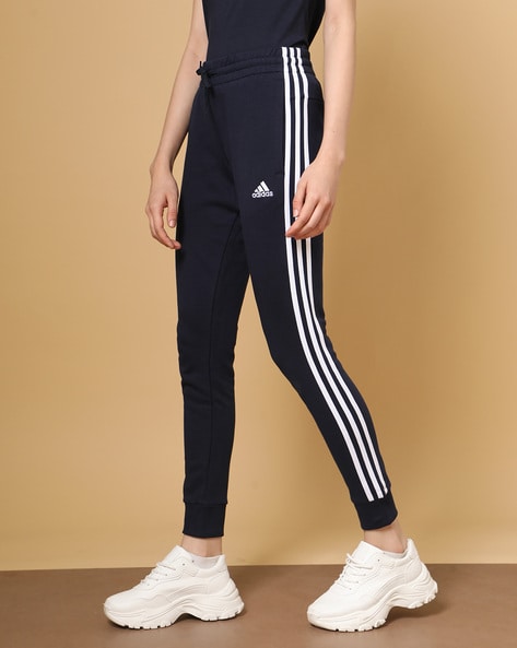 Adidas Track Pants Womens Small Black Pink Stripe Straight Leg | eBay