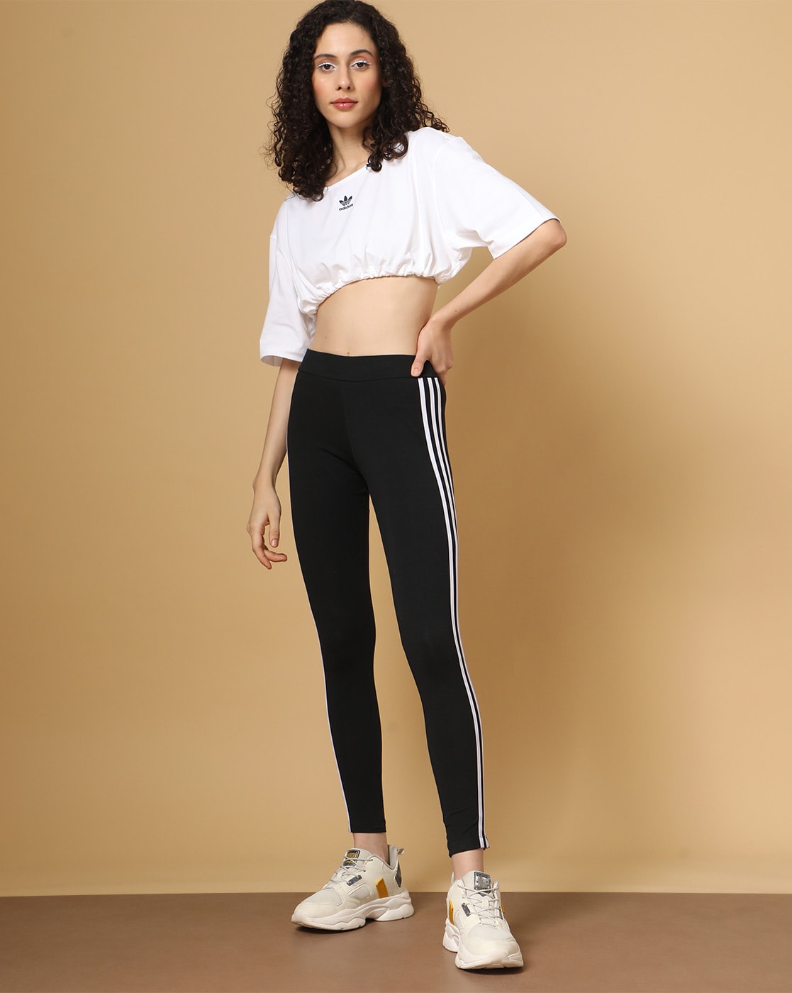 adidas Training Techfit colourblock high waisted leggings in black and  white | ASOS