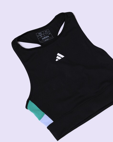 adidas Techfit Printed Crop Training Tank Top - Green, Women's Training