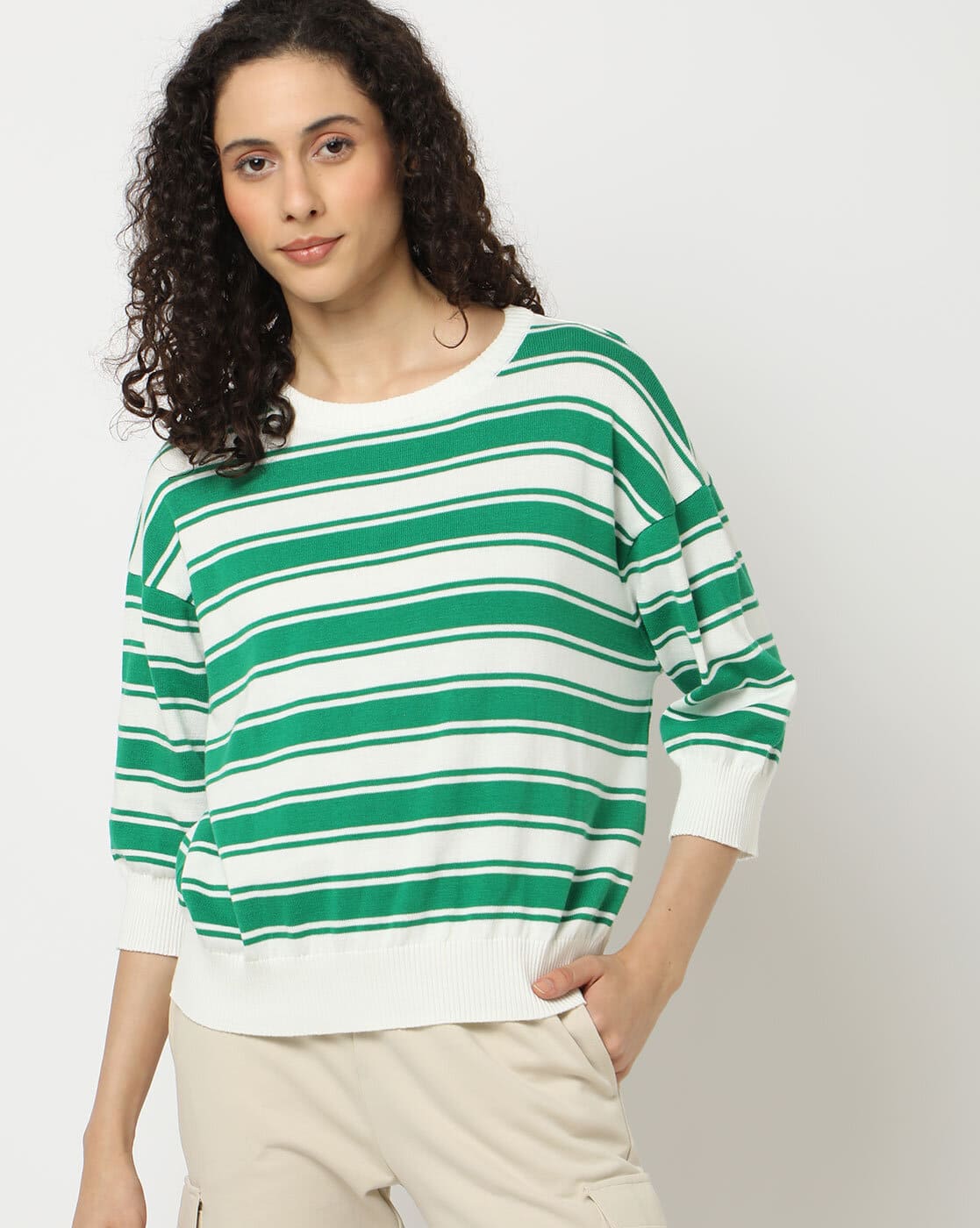 WHYTO. (ホワイト) | STRIPE OPEN WORK TOPS (brown) | トップス ベスト シンプル お洒落 WHYTO. (ホワイト) | STRIPE OPEN WORK TOPS (brown) | トップス