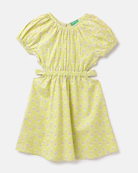 UNITED COLORS OF BENETTON Floral Print Round-Neck Fit & Flare Dress