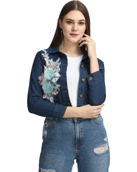 Ajio denim jackets sales womens