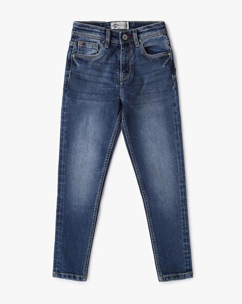 Heavy-Wash Mid-Wash Jeans