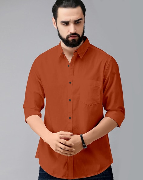 Mens coral store dress shirt