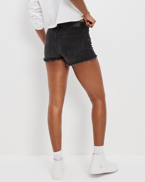 R13 Denim Shorts Women's 30 Black Distressed Drop Crotch Cut Offs | eBay