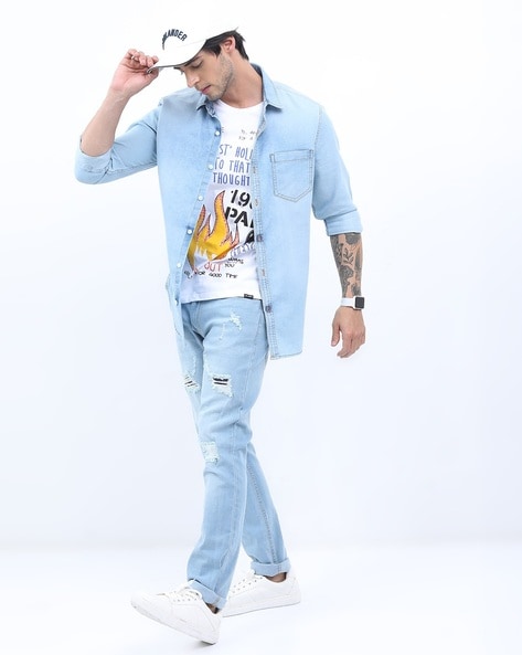 20+ Blue Jeans Matching Shirt Ideas for Men 2023-sonthuy.vn