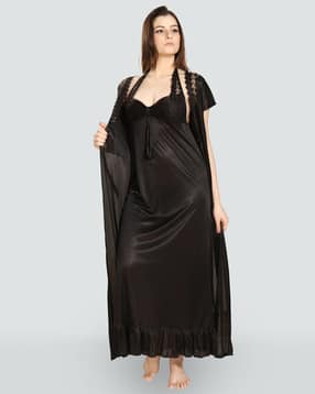 romaisa Maxi length Nighty with Robe-picture-43
