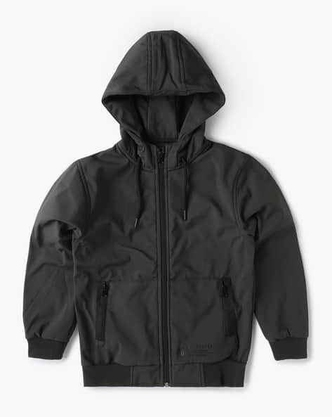 Diego Rubberized Hoodie Zip-Front Hoodie With Kangaroo Pockets