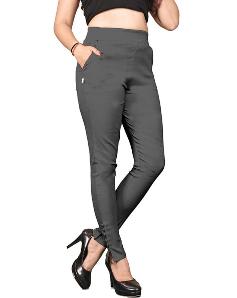 New Fasionary Womens Regular Fit Cotton Blend Grey Colour Trouser By Aslam  Impex