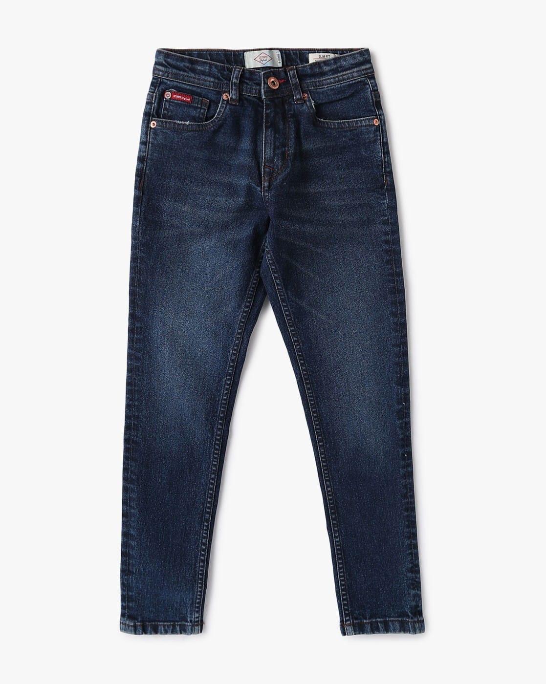 Mid-Wash Slim Fit Jeans