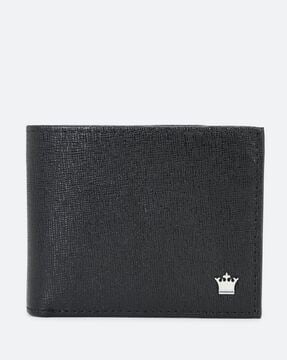 LOUIS PHILIPPE Textured Leather Bi-Fold Wallet For Men (Black, OS)