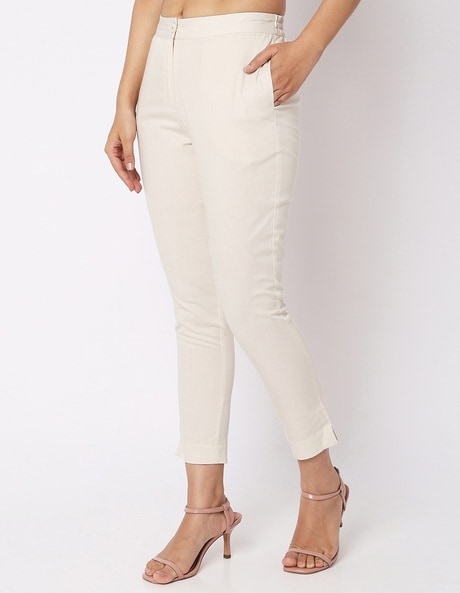 Buy Dollar Missy Women Pack of 2 Straight Fit Solid Cigarette Trousers-  Brown and Cream Online at Best Prices in India - JioMart.