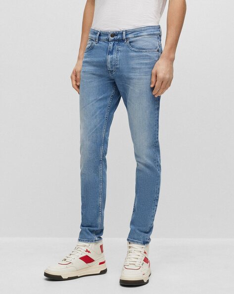 Buy BOSS Akron Relaxed-Fit Jeans in Stone Washed Denim