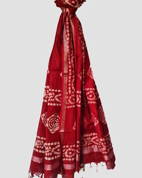 Handloom Woven Batik Print Dupatta Price in India