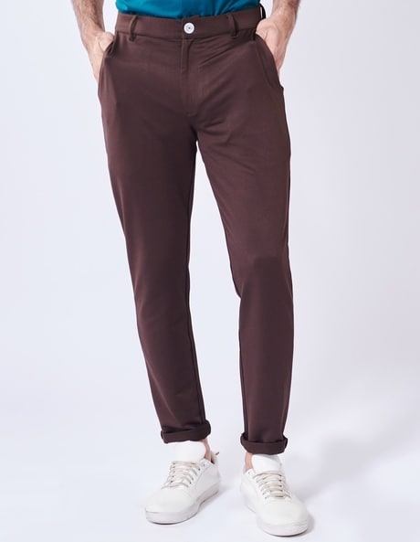 Buy Maroon Trousers & Pants for Men by BEYOURS Online
