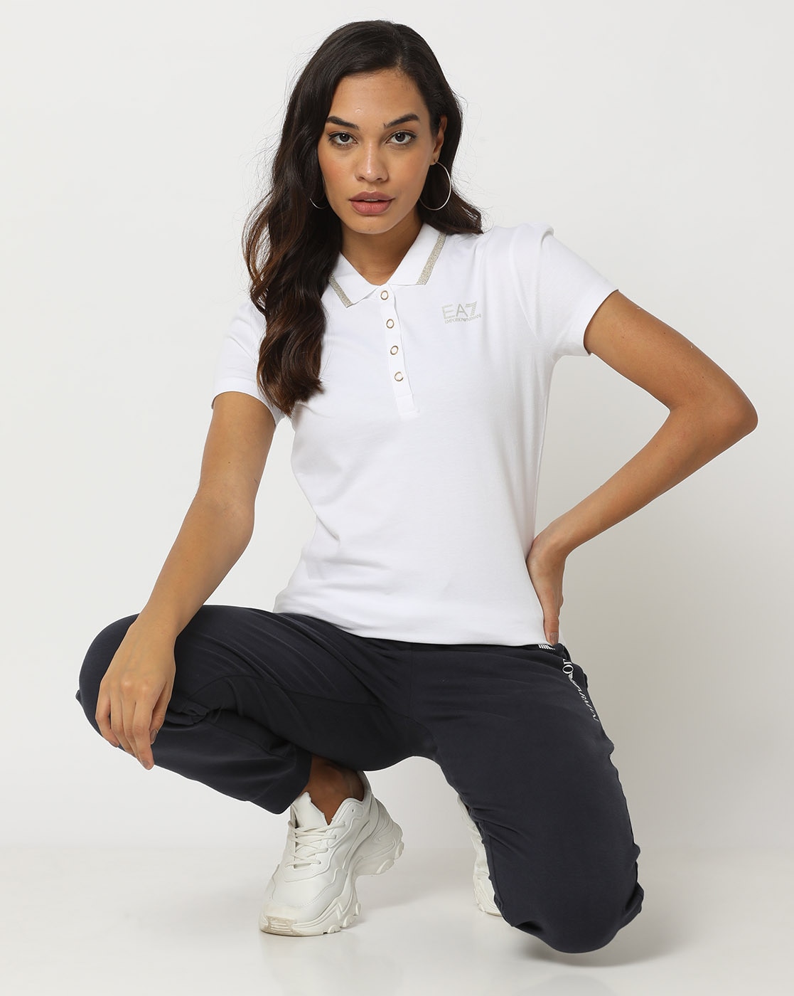 Ea7 white polo store shirt