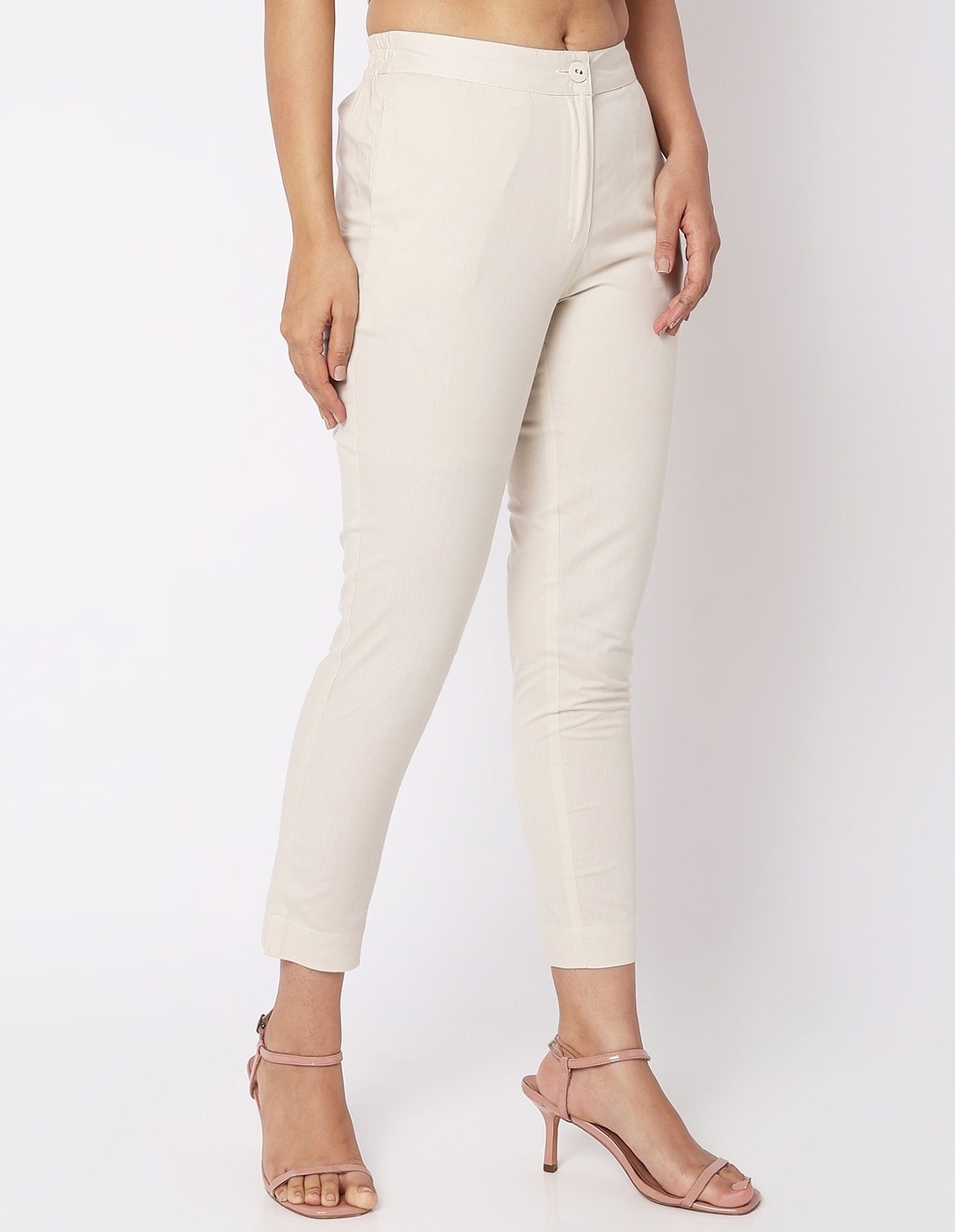 Buy Cream and Beige Combo of 2 Women Straight Trousers Cotton for Best  Price, Reviews, Free Shipping