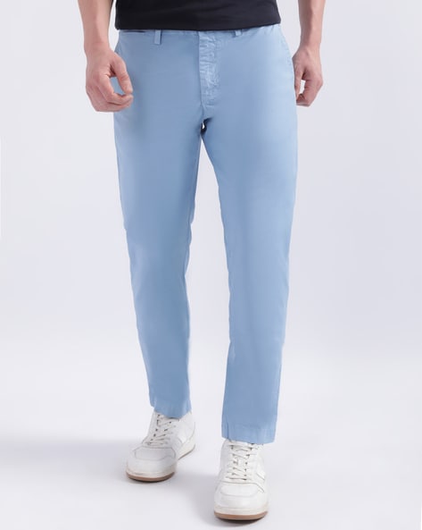 Buy Light Blue Trousers & Pants for Men by NETPLAY Online | Ajio.com