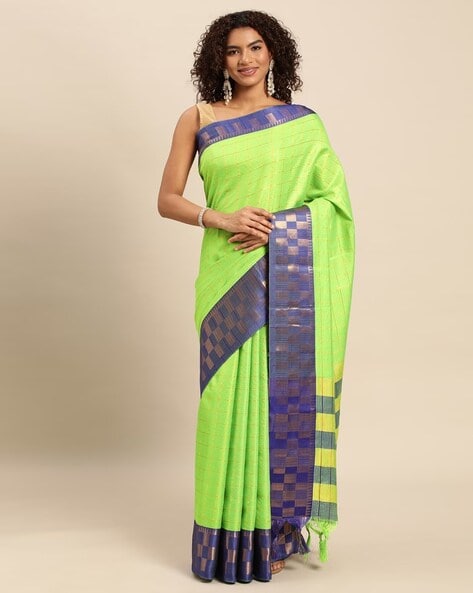 StorJyo - Multicoloured Checked Silk Sarees with Tassels... | Facebook