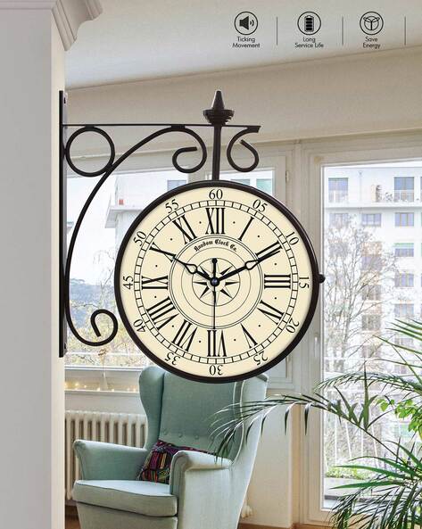 Round Shaped Double Sided Vintage Wall Clock