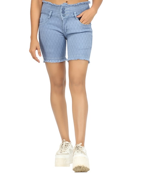 Women's Pull On Denim Shorts – Stretch Waist Frees You from Binding Zippers  and Buttons – TURTLE BAY APPAREL