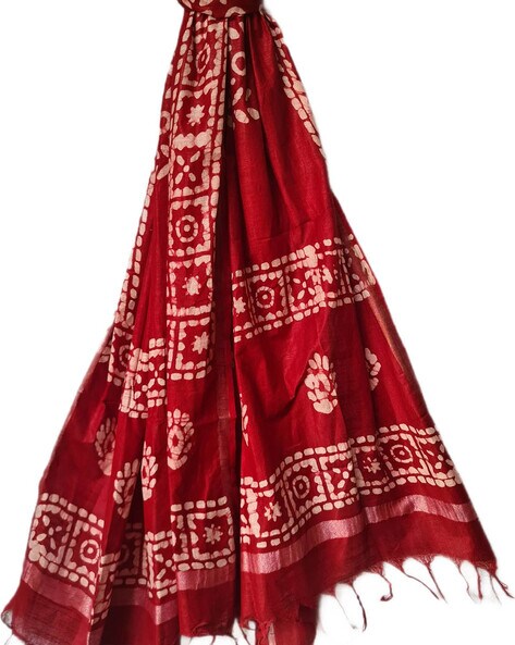 Handloom Woven Batik Print Dupatta Price in India