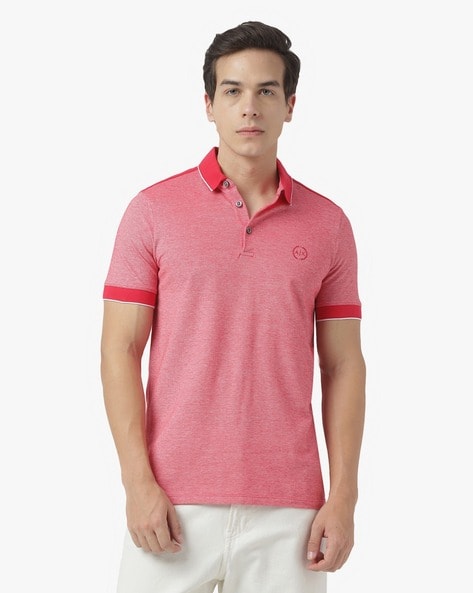 Pink armani polo outlet shirt