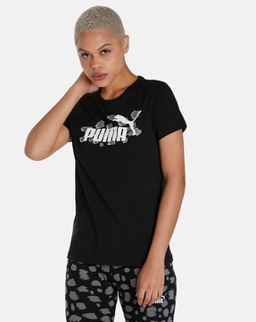 Puma black t on sale shirts for womens