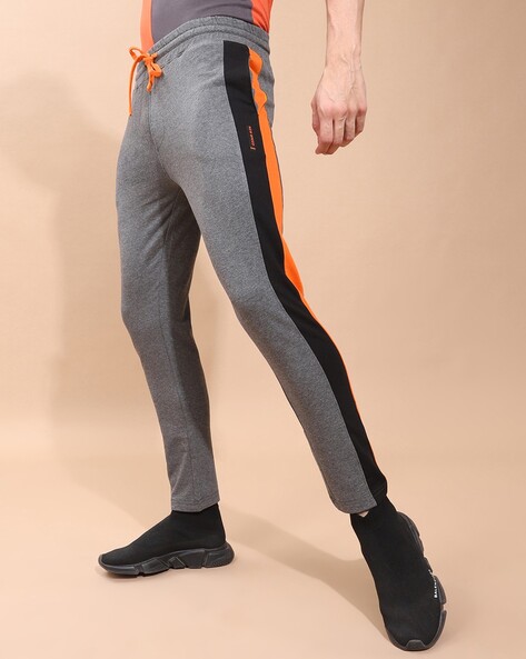 Grey and best sale orange track pants