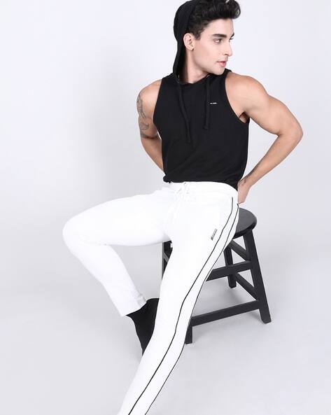 Slim Fit Track Pants with Contrast Piping