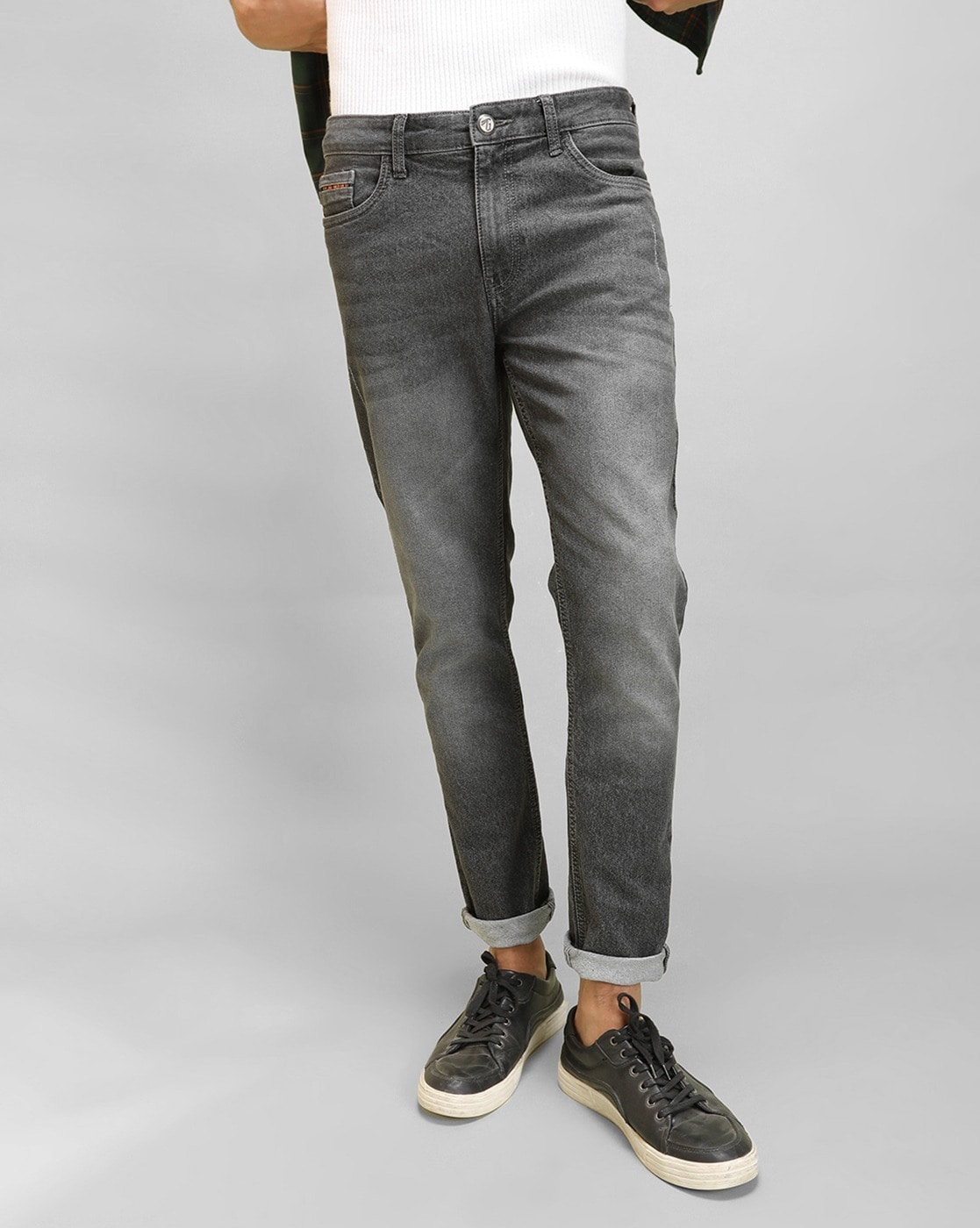 Buy Dark Grey Low Rise Ben Skinny Jeans for Men